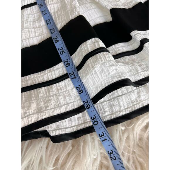 The Limited Women's Striped Strapless Mini Dress Cocktail White Black Size 0 - Picture 10 of 12
